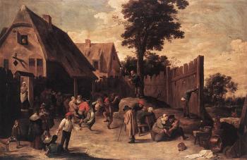 小大衛 特尼爾斯 Peasants Dancing Outside An Inn